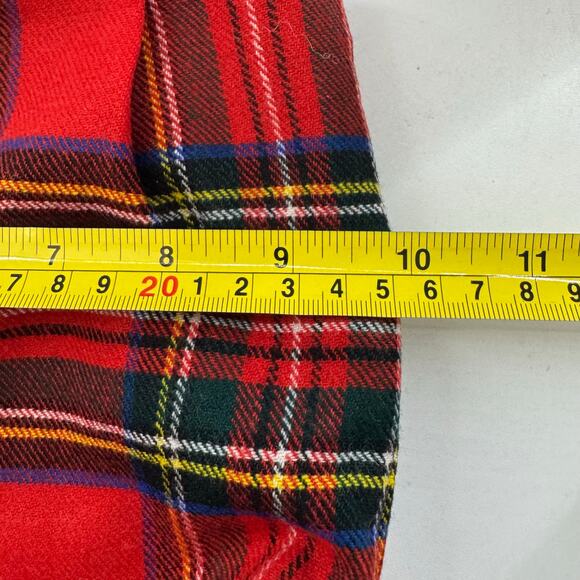 Vintage Smith's Bermuda Wood Handled Plaid Purse Red Tartan Fabric MCM - Picture 6 of 8